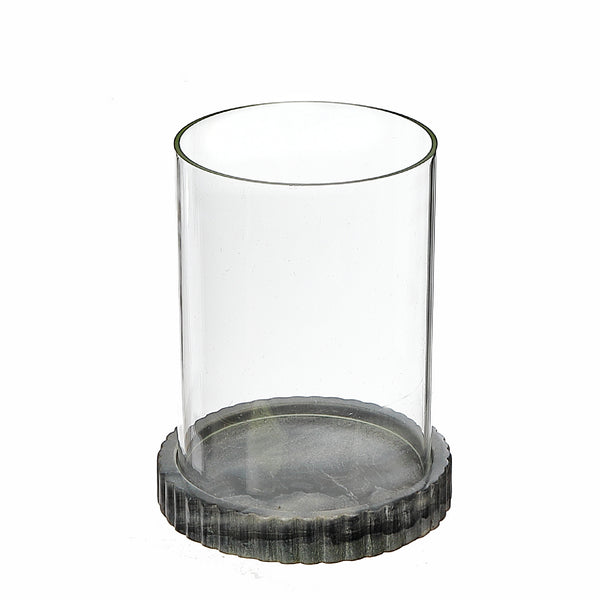 Glass Candle Holder With Marble Base