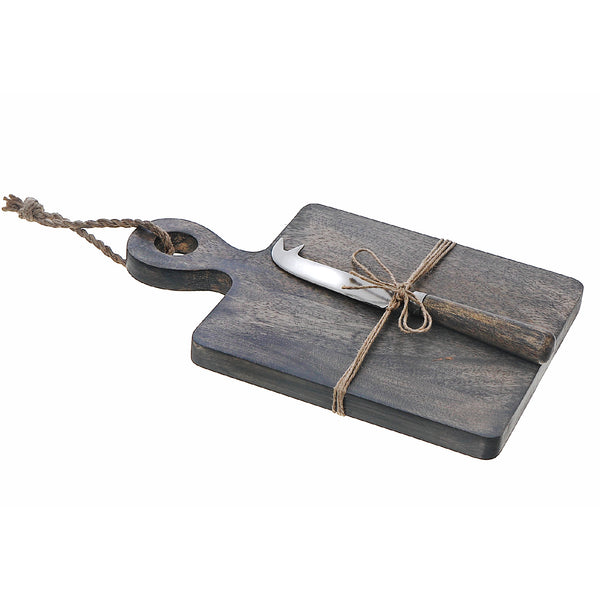 Grey Wash Wood Board With Handle & Spreader