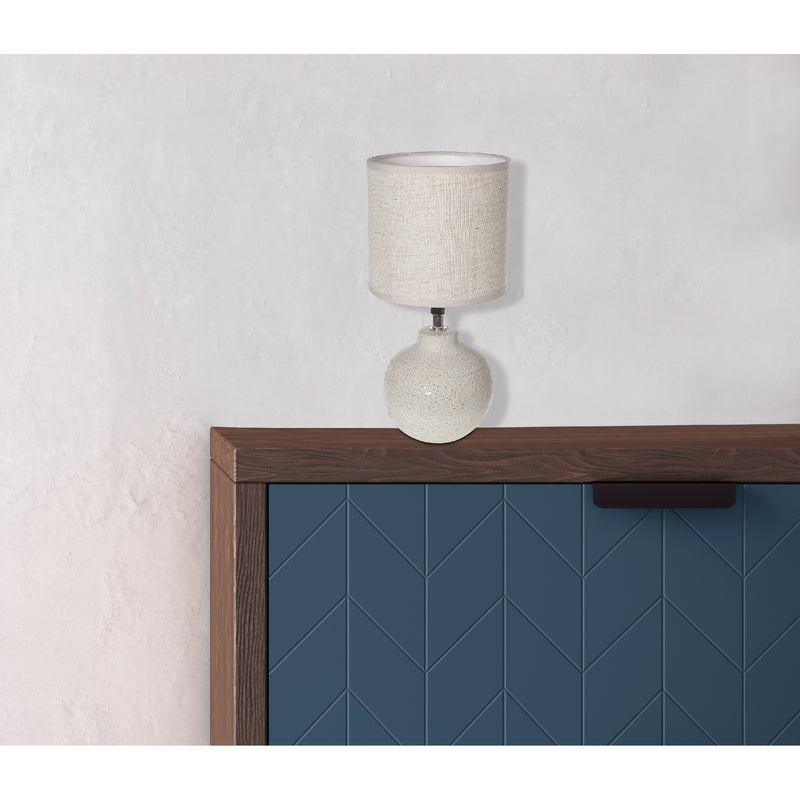 Ceramic Table Lamp With Shade Amishi Ivory