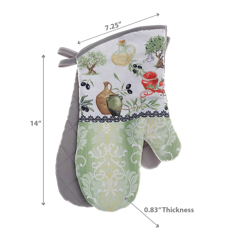 Oven Mitts 2PC Olives - Set of 2