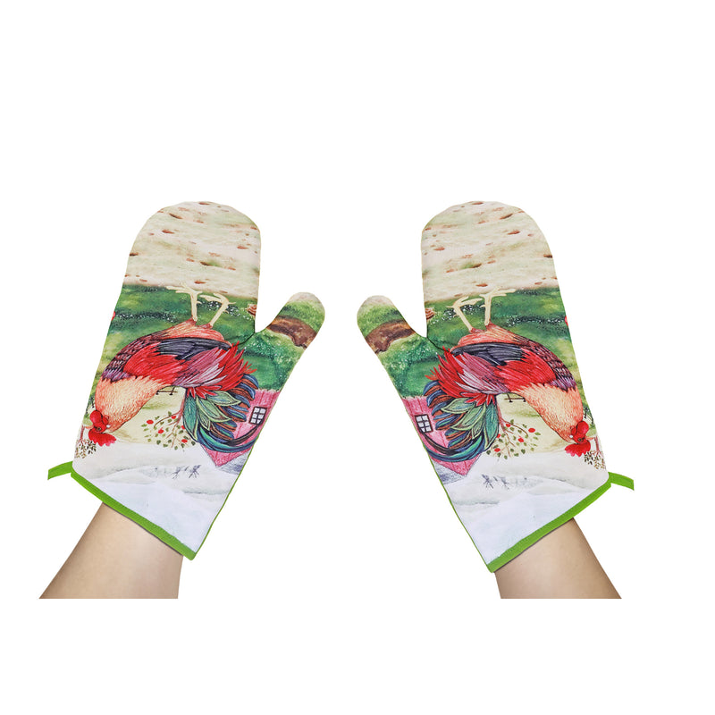 Oven Mitts 2PC Roosters - Set of 2