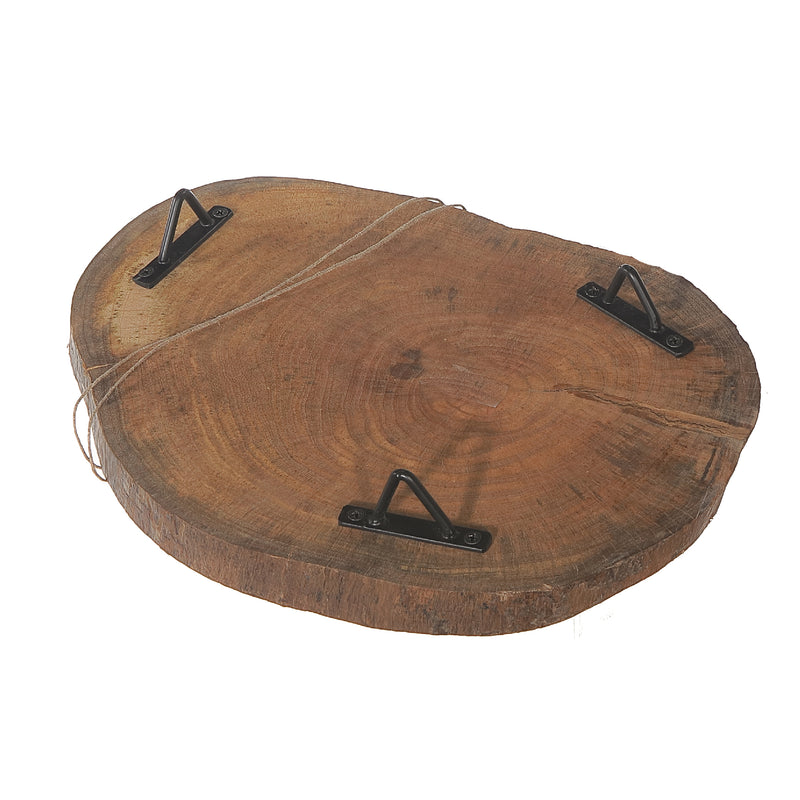 Mango Wood Log Board With Spreader Brass