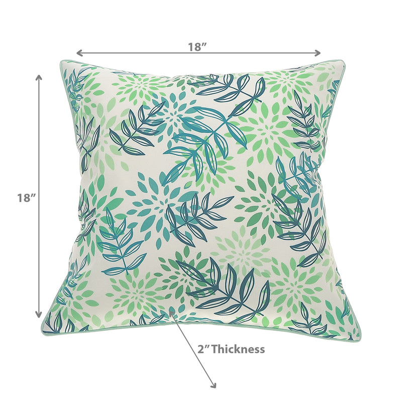 April Outdoor Waterproof Cushion Leaves 18 X 18 - Set of 2