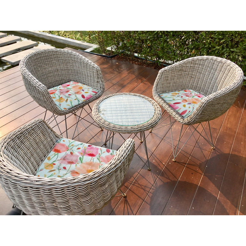 April Outdoor Chairpad Poppy - Set of 2