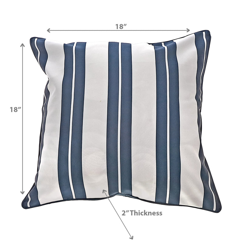 Boston Outdoor Cabana Stripe Waterproof Cushion - Set of 2