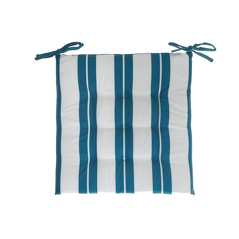 Boston Outdoor Cabana Stripe Tufted Chair Pad - Set of 2