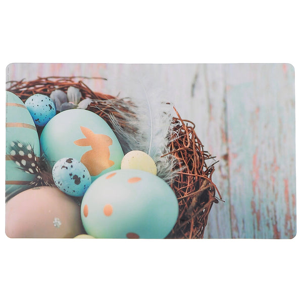 Plastic Placemat Blue Eggs In Nest 11 X 18 - Set of 12