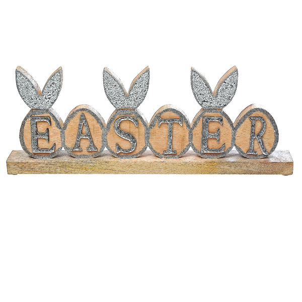 Wooden Bunny Easter Egg Table Top Sign