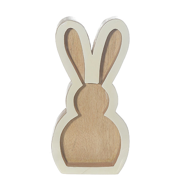 Wooden Sitting Bunny With Enamel Finish