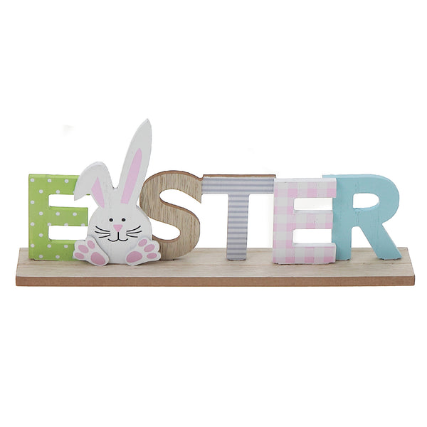 Wood Bunny Easter Stand Decor