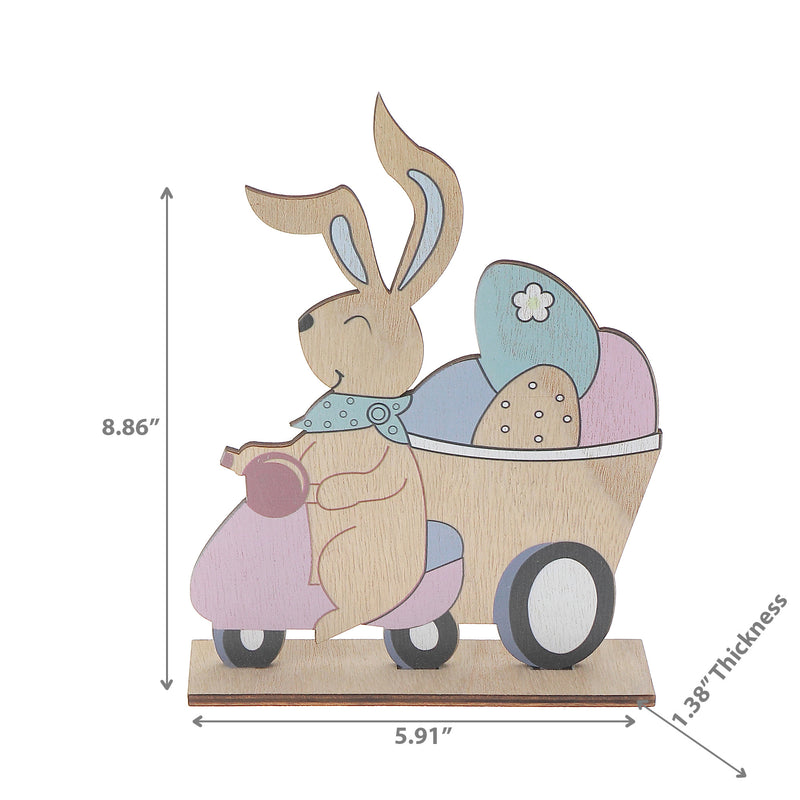 Wooden Car With Easter Bunny Decor