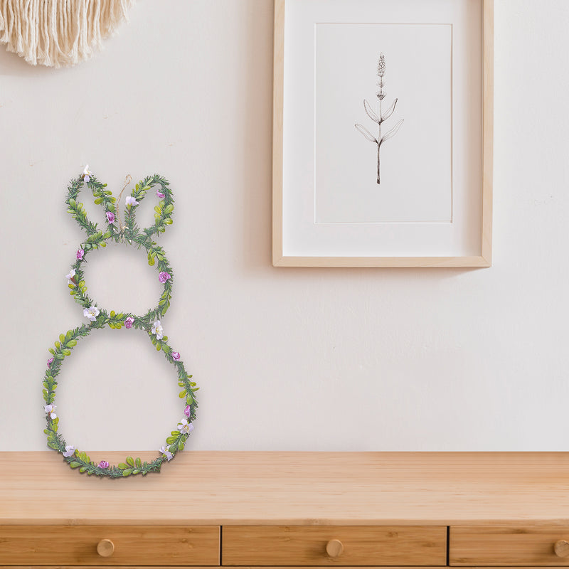 Bunny Leaves & Floral Wall Hanging