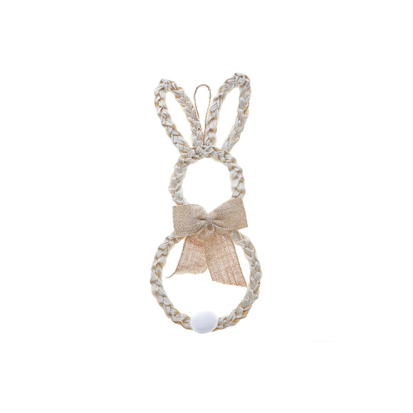 Wood Bunny With Bow Wall Hanging