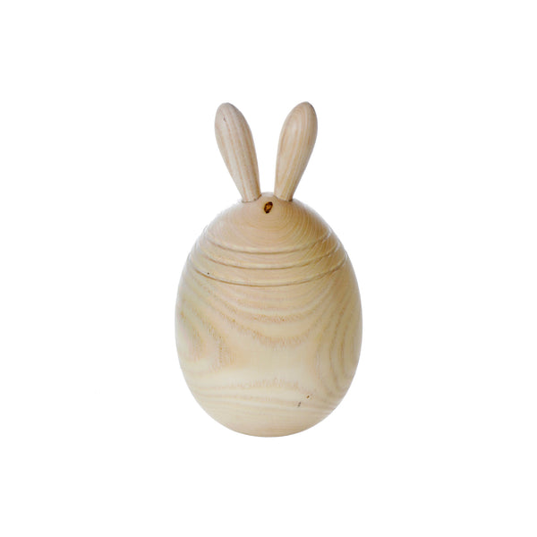Natural Wooden Bunny Egg Decor
