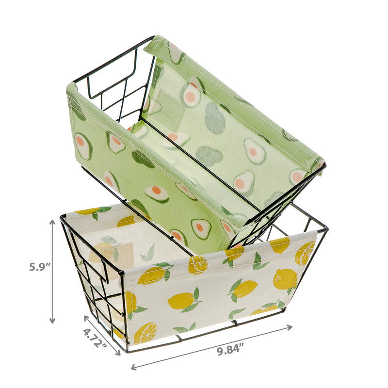 Storage Wire Caddy and Cloth Food Print - Set of 2