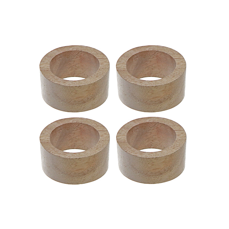 4PC Wooden Napkin Ring With Craft Box