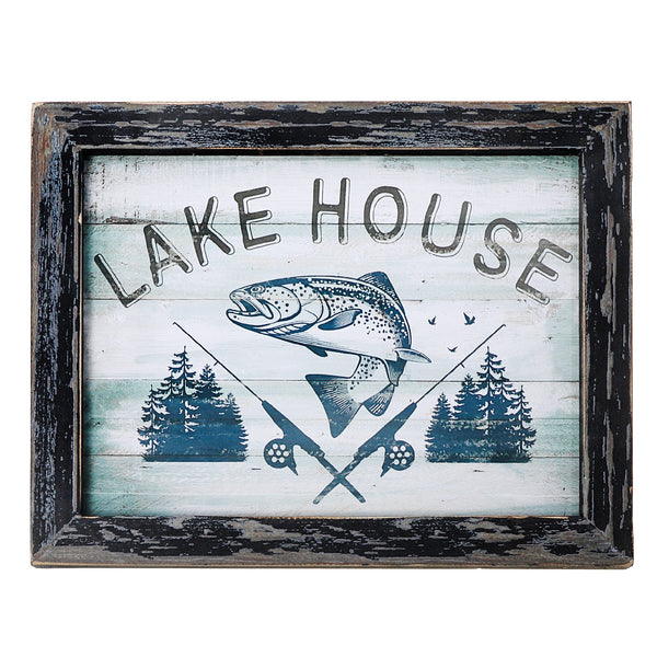 Wooden Lake House Fish Wall Decor