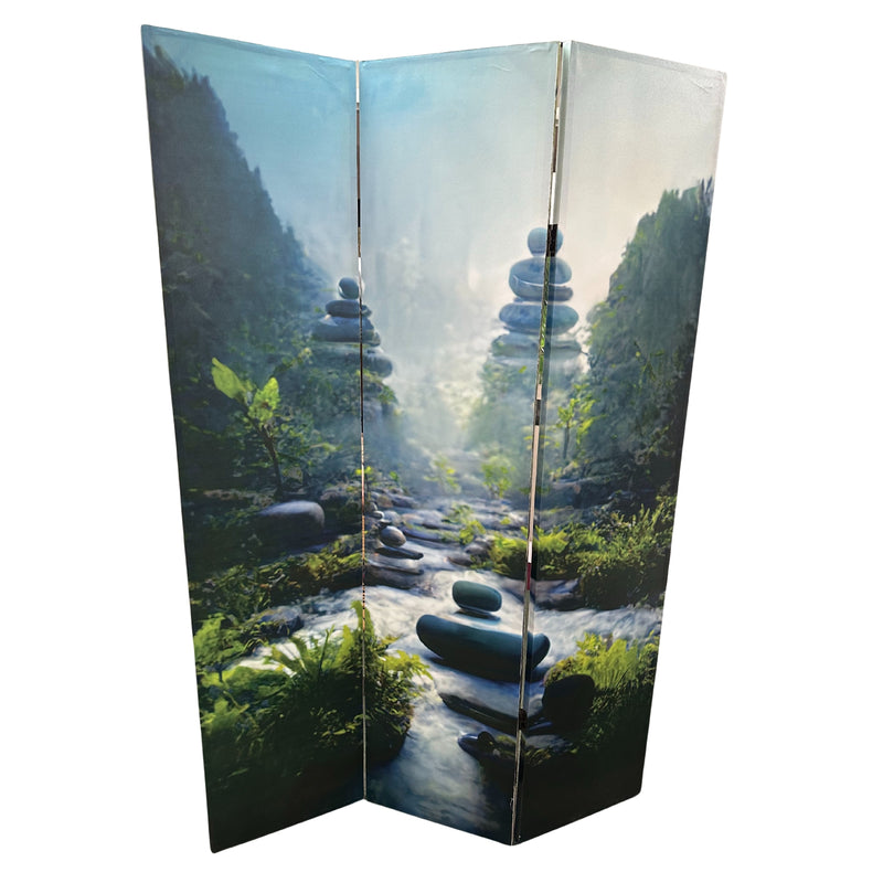 Double Sided Canvas Screen Zen Garden