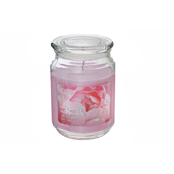 18 Oz Scented Jar With Glass Lid Rose Peony - Set of 2