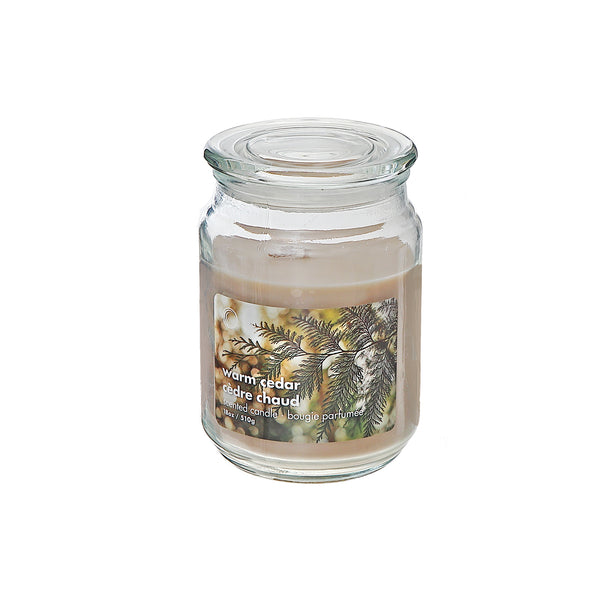 18 Oz Scented Jar With Glass Lid Warm Cedar - Set of 2