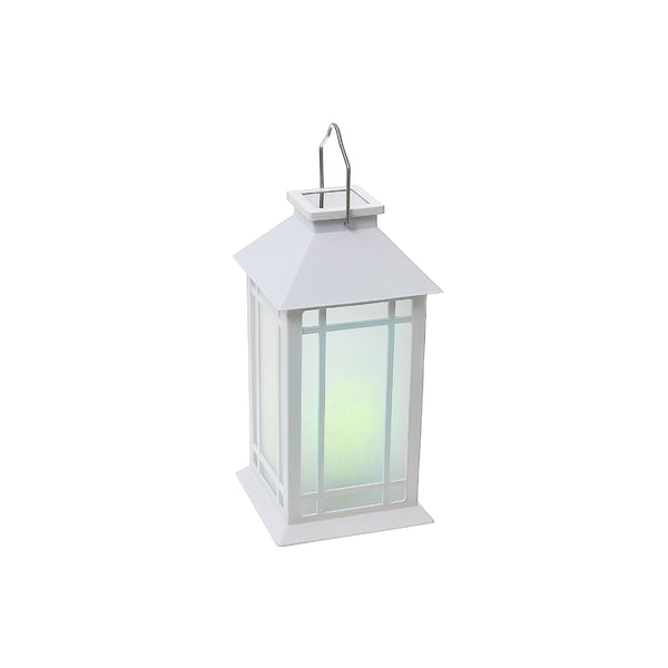 LED Solar Frosted Glass Pane Lantern White