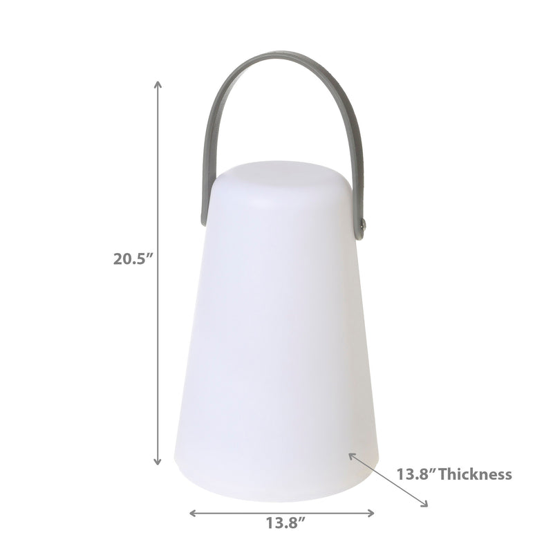LED Outdoor Lantern WhiteGrey Handle