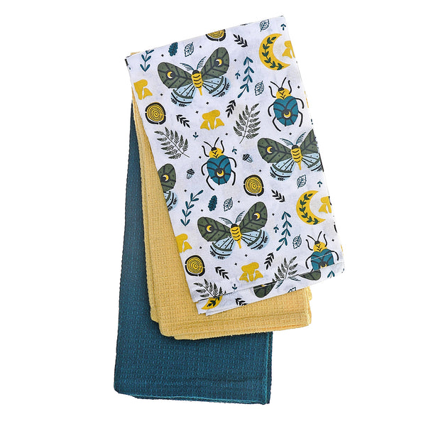 Kitchen Towel Set Of 3 PCs Butterfly & Beetle
