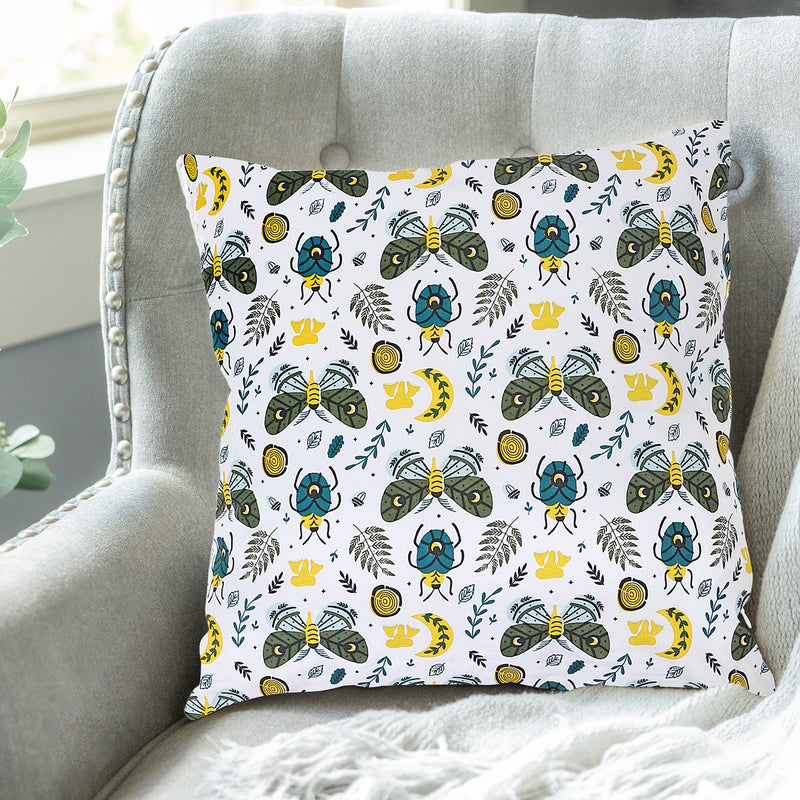 Cotton Cushion Butterfly & Beetle 18 X 18 - Set of 2