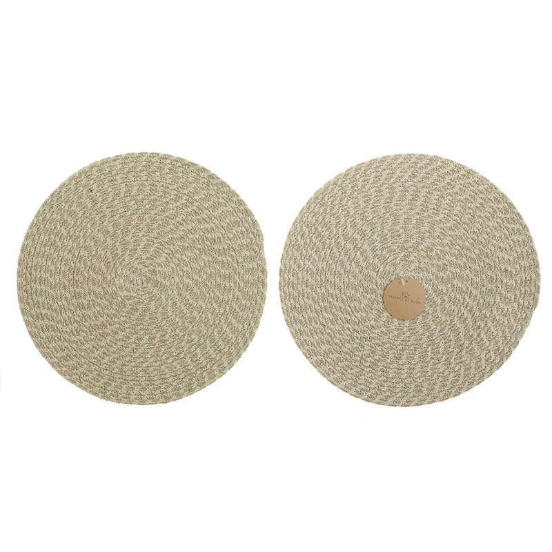 Wave Braided Round Placemat 15 X 15 - Set of 12