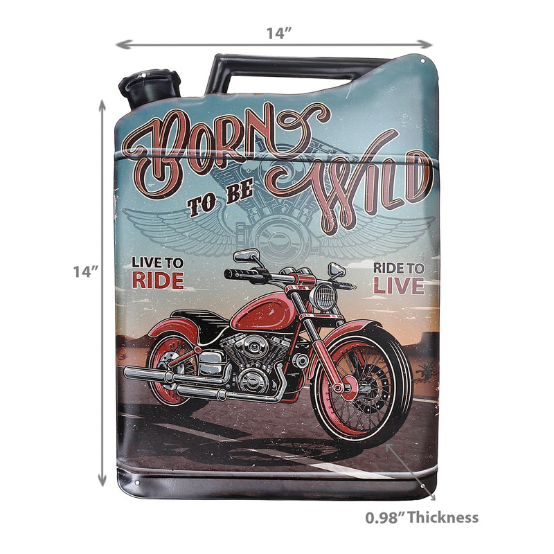 Embossed Metal Wall Sign Born To Be Wild