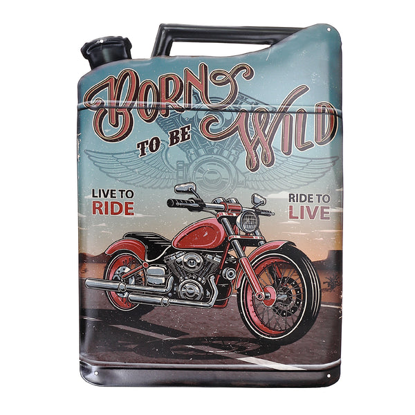 Embossed Metal Wall Sign Born To Be Wild