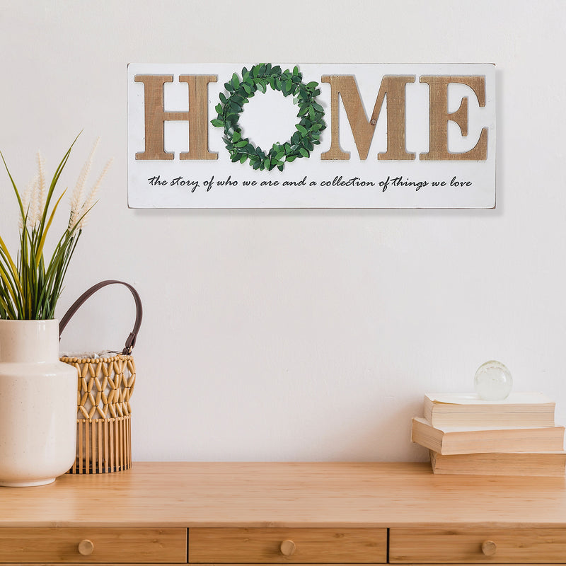 MDF Wall Sign With 3D Home & Garland