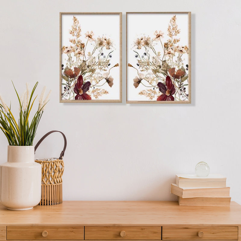 Framed Wooden Wall Sign Summer Blossom - Set of 2