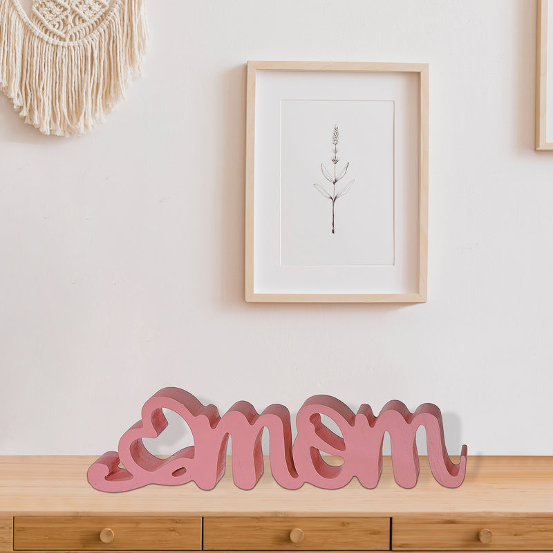 Wooden Word Sign Mom