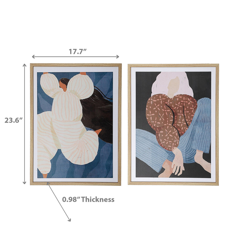 Framed Canvas Wall Art Janel & Lisa - Set of 2
