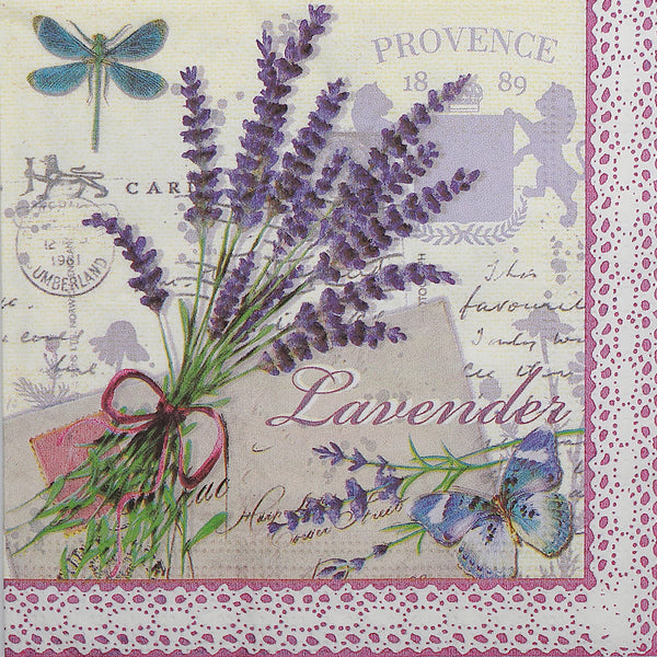20 Pack Luncheon 3 Ply Napkin Lavender - Set of 6
