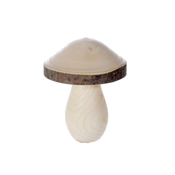 Natural Wooden Mushroom - Set of 2