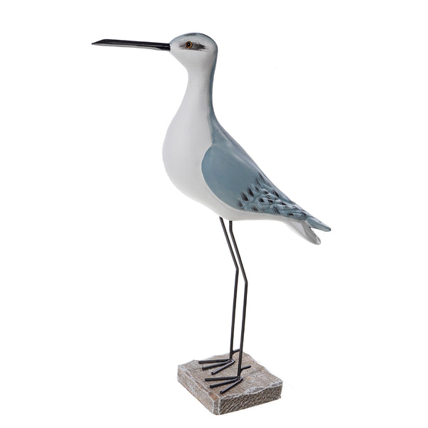 Wooden Seagull Metal Leg On Stand Decor