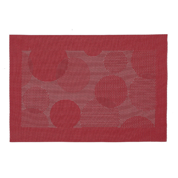 Vinyl Placemat (Bubbles) (Red) - Set of 12