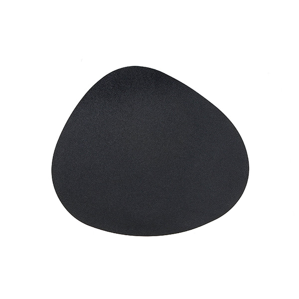 Reversible Pleather Pebble Placemat Black - Set of 12
