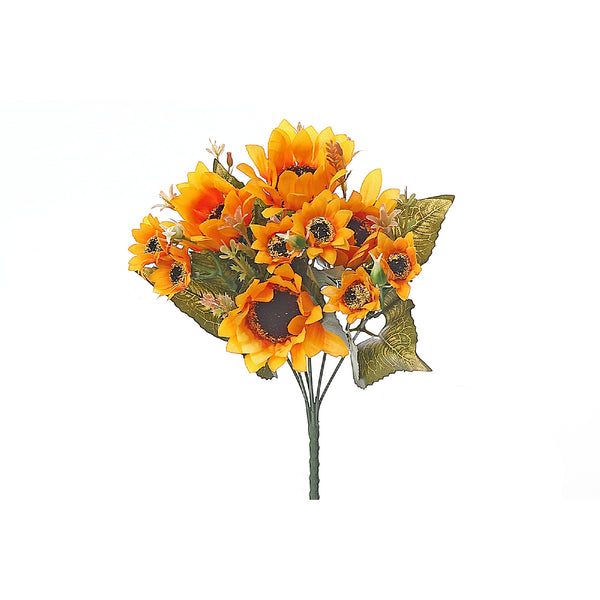 Artificial 7 Head Sunflower Bouquet - Set of 2