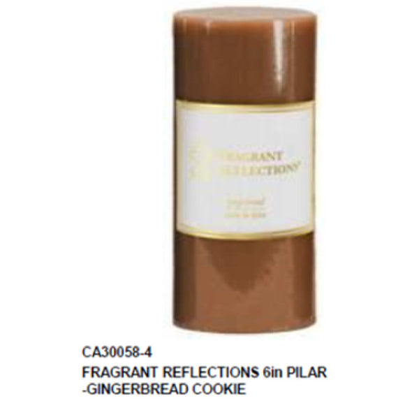 Fragrant Reflection  6" Pillar Candle (Gingerbread Cookie) - Set of 2