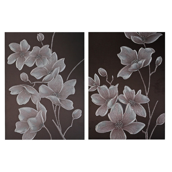 Hand Painted Canvas Wall Art (Night Blossom) - Set of 2