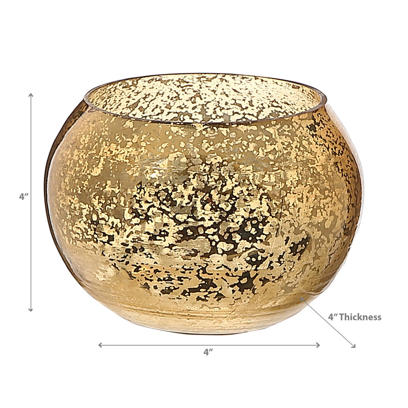 Mercury Curved Tealight Holder Gold - Set of 2