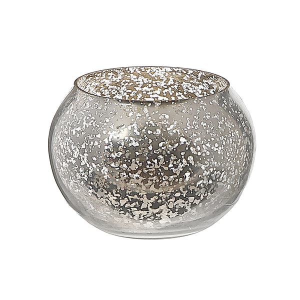 Mercury Curved Tealight Holder Silver - Set of 2