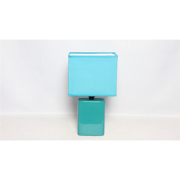 Ceramic Table Lamp With Shade (Converse) (Teal)