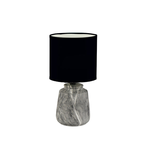 Ceramic Table Lamp With Shade (Marbling) (Black)