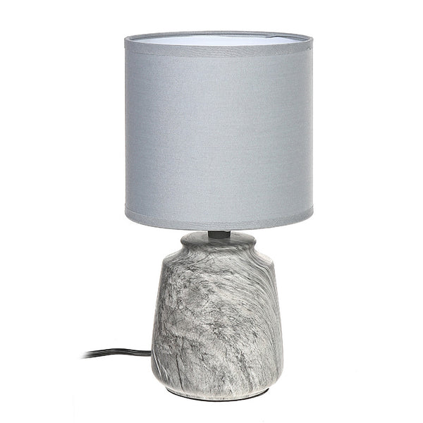 Ceramic Table Lamp With Shade (Marbling) (Gray)