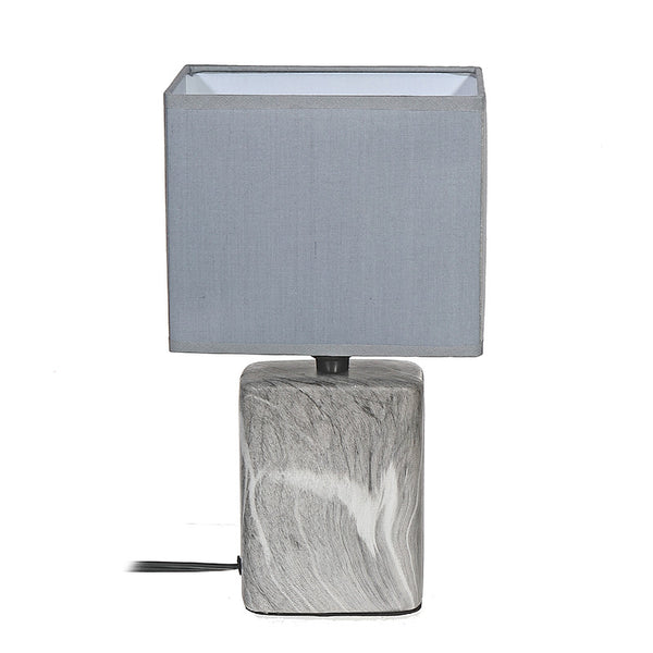 Ceramic Table Lamp With Shade (Slab Marble) (Gray)