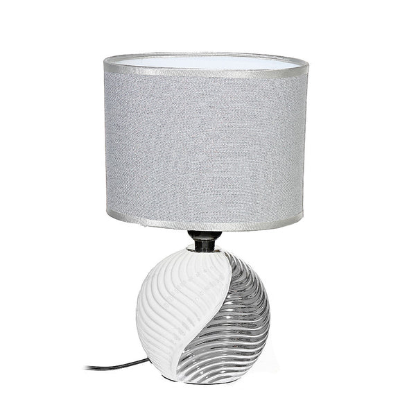 Ceramic Table Lamp With Shade (Allure) (Silver)